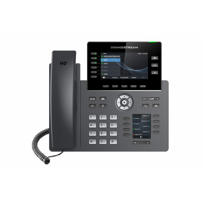 Grandstream GRP2616 SIP telefón, 2xdisplej, 4.3 "a 2.4", 6 SIP účty, 24 pr.tl., 2x1Gb, WiFi, BT, USB