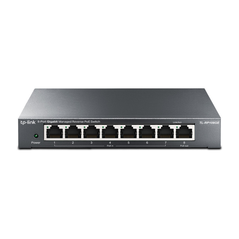 TP-Link TL-RP108GE easy smart switch, 7xGb pasívny POE-in, 1xGb pas.POE-out