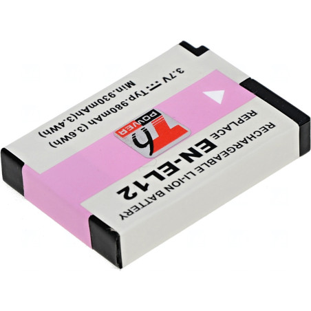 Batéria T6 Power Nikon EN-EL12, 1050mAh, 3,8Wh, čierna