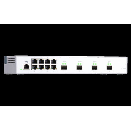 QNAP riadený switch QSW-M408S (12portov: 8x Gigabit port + 4x 10G SFP+ porty)