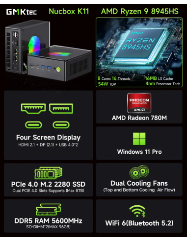 GMKtec NucBox K11 Mini PC AMD Ryzen™ 9 8945HS