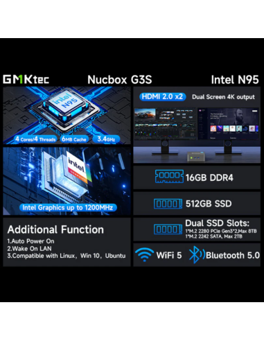 GMKtec NucBox G3S Mini PC Intel® Alder Lake N95