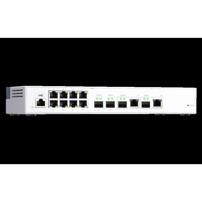 QNAP riadený switch QSW-M408-2C (12portov: 8x Gigabit port + 4x 10G SFP+ /2x 10GbE kombo porty)