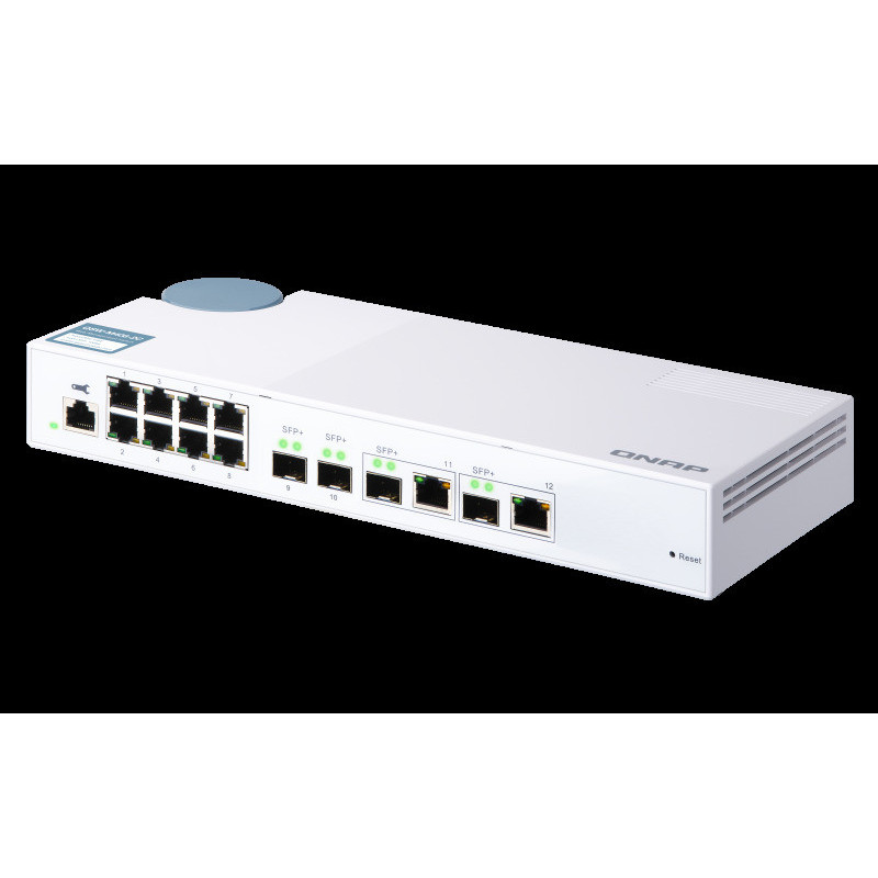 QNAP riadený switch QSW-M408-2C (12portov: 8x Gigabit port + 4x 10G SFP+ /2x 10GbE kombo porty)