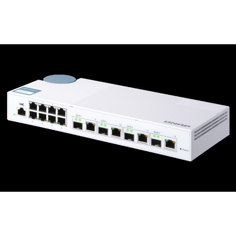 QNAP riadený switch QSW-M408-4C (12 portov: 8x Gigabit port + 4x 10G SFP+ / 10GbE kombo porty)