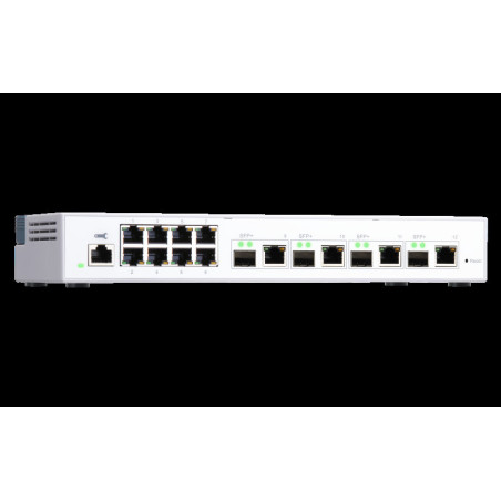 QNAP riadený switch QSW-M408-4C (12 portov: 8x Gigabit port + 4x 10G SFP+ / 10GbE kombo porty)