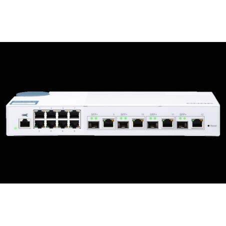 QNAP riadený switch QSW-M408-4C (12 portov: 8x Gigabit port + 4x 10G SFP+ / 10GbE kombo porty)