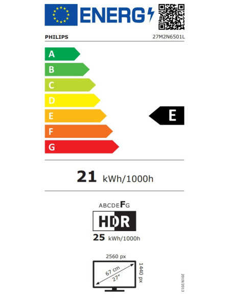 Philips Evnia/27M2N6501L/26,5"/QD-OLED/QHD/240Hz/0,03ms/Biela/3R