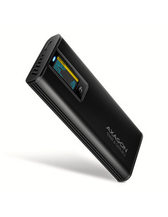 AXAGON EEM2-SD2B, USB-C 10Gbps externý box s displejom pre M.2 NVMe/SATA SSD, bezskrutkový, čierny