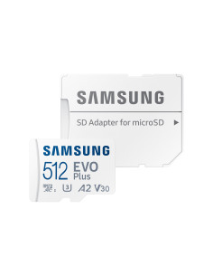 Samsung EVO Plus/micro SDXC/512GB/UHS-I U3 / Class 10/+ Adaptér/Biela