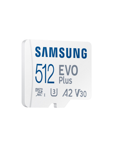 Samsung EVO Plus/micro SDXC/512GB/UHS-I U3 / Class 10/+ Adaptér/Biela
