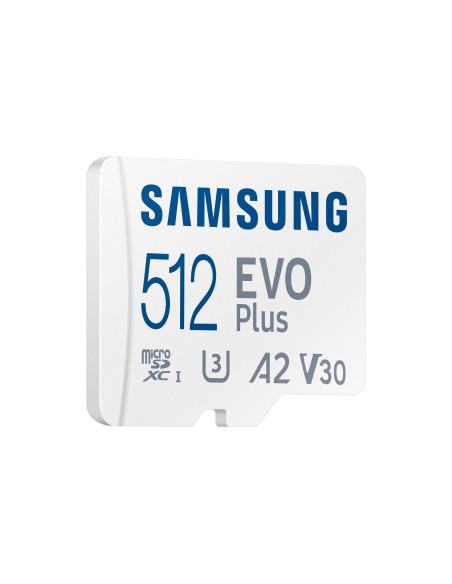Samsung EVO Plus/micro SDXC/512GB/UHS-I U3 / Class 10/+ Adaptér/Biela