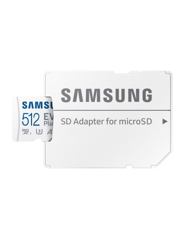 Samsung EVO Plus/micro SDXC/512GB/UHS-I U3 / Class 10/+ Adaptér/Biela
