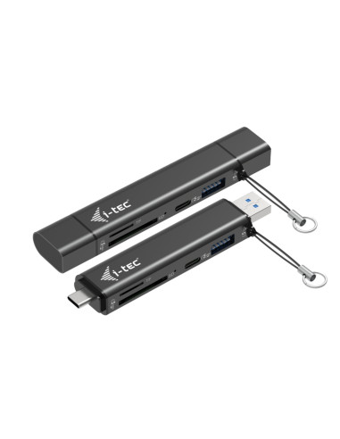 i-tec USB-C/USB-A Dongle SD/microSD karta reader + 2x USB port (1x USB-A, 1x USB-C)