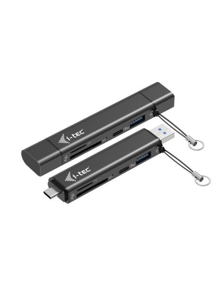 i-tec USB-C/USB-A Dongle SD/microSD karta reader + 2x USB port (1x USB-A, 1x USB-C)