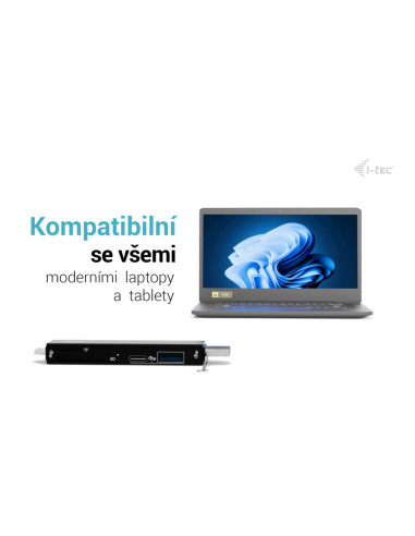 i-tec USB-C/USB-A Dongle SD/microSD karta reader + 2x USB port (1x USB-A, 1x USB-C)