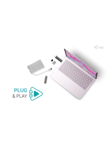 i-tec USB-C/USB-A Dongle SD/microSD karta reader + 2x USB port (1x USB-A, 1x USB-C)