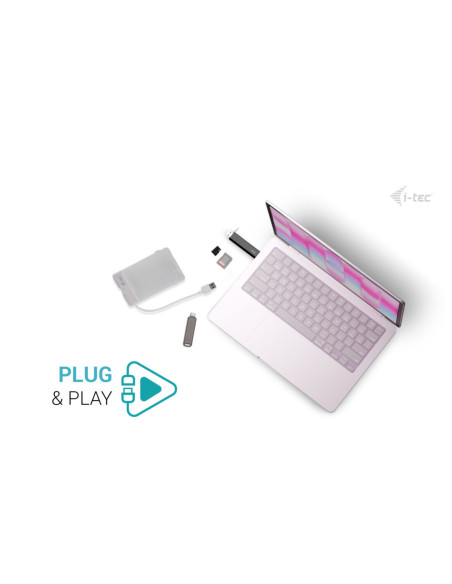 i-tec USB-C/USB-A Dongle SD/microSD karta reader + 2x USB port (1x USB-A, 1x USB-C)