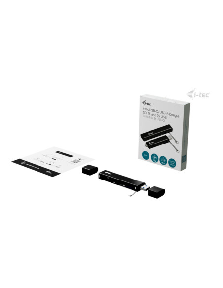 i-tec USB-C/USB-A Dongle SD/microSD karta reader + 2x USB port (1x USB-A, 1x USB-C)