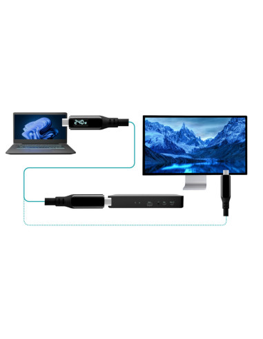 i-tec Thunderbolt 4/USB4 Class Pro Cable 240W s LCD (40Gbps, 150cm)