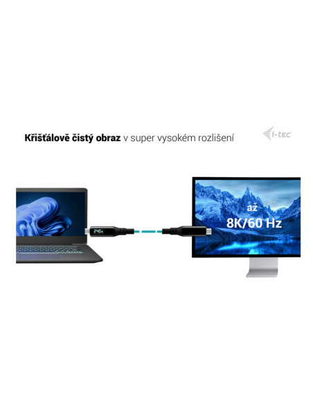 i-tec Thunderbolt 4/USB4 Class Pro Cable 240W s LCD (40Gbps, 150cm)