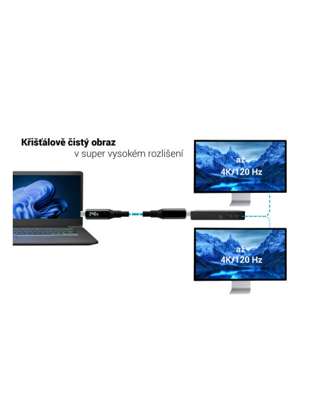 i-tec Thunderbolt 4/USB4 Class Pro Cable 240W s LCD (40Gbps, 150cm)