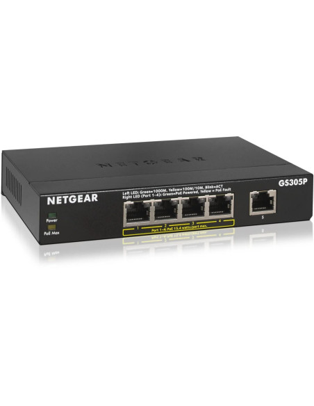 NETGEAR 5PT GE UNMANAGED SWCH W/POE/POE+