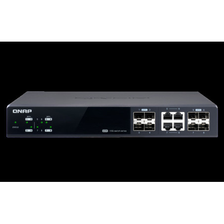 QNAP riadený switch QSW-M804-4C: 8x 10G port SFP+ (4x SFP+ a 4x kombinované SFP+ / RJ-45)