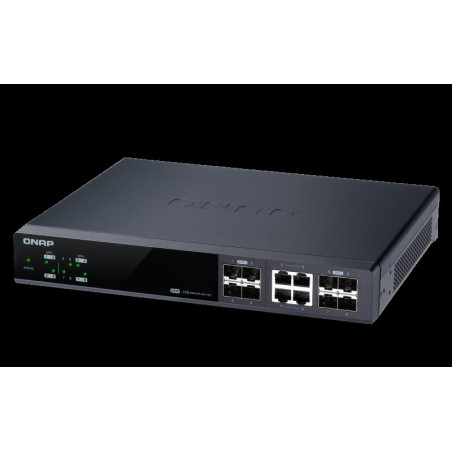 QNAP riadený switch QSW-M804-4C: 8x 10G port SFP+ (4x SFP+ a 4x kombinované SFP+ / RJ-45)