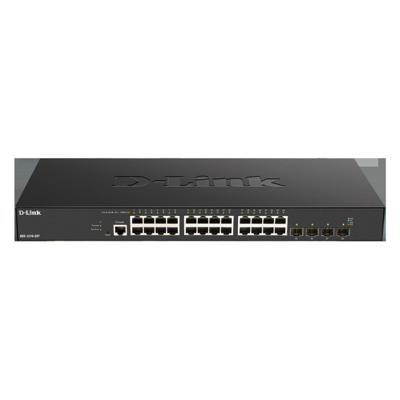 D-Link DXS-1210-28T 24 x 10 G Base-T portov + 4 x 10 G/25 G SFP28 portov Smart Managed Switch