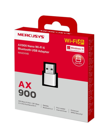 Mercusys MA60XHB AX900 Highgain WiFi6 BT USB adaptér
