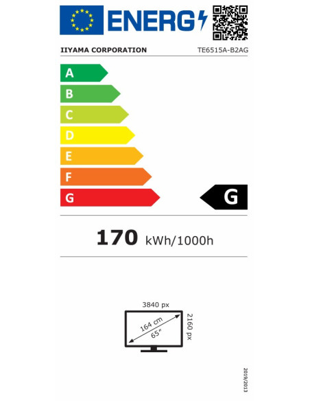 65" iiyama TE6515A-B2AG: IPS, 4K, EDLÁ, NFC