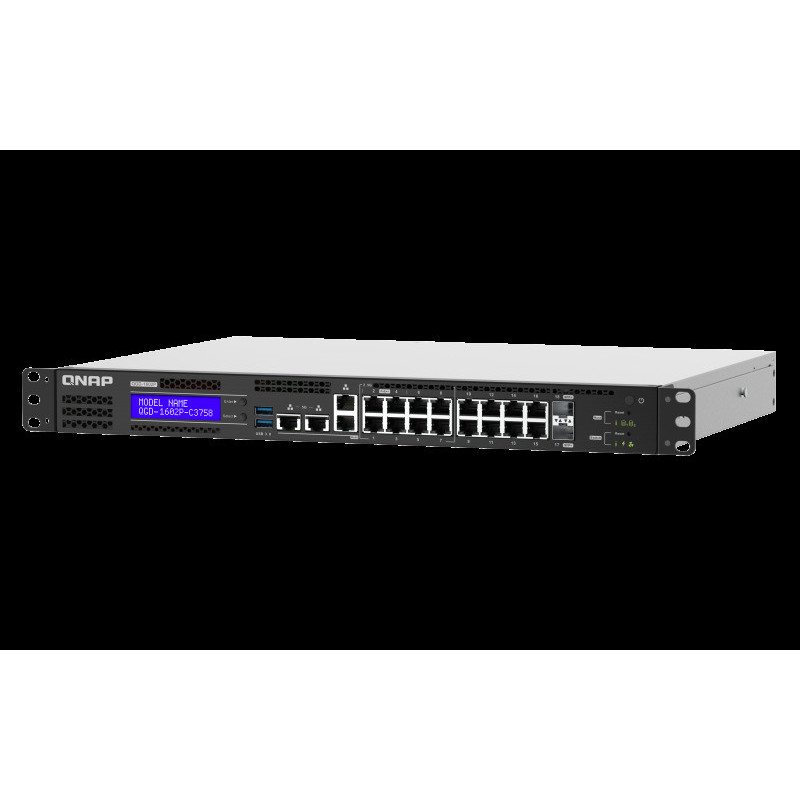 QNAP riadený switch QGD-1602P-C3758-16G (8x GbE PoE + 8x 2,5 GbE PoE + 2x 10GbE SFP+ / 16GB RAM)