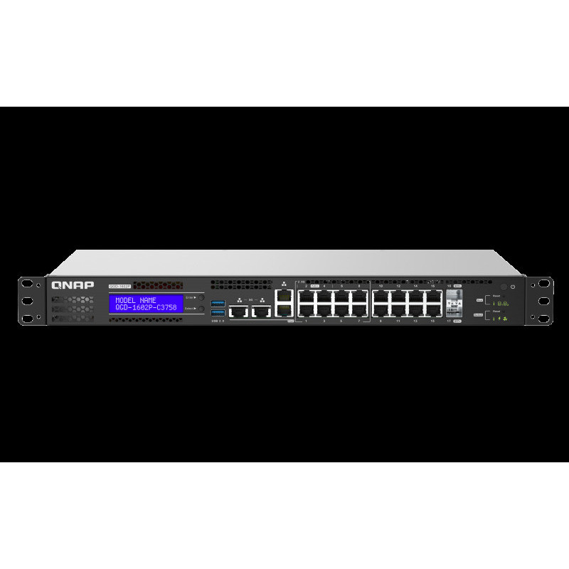QNAP riadený switch QGD-1602P-C3758-16G (8x GbE PoE + 8x 2,5 GbE PoE + 2x 10GbE SFP+ / 16GB RAM)