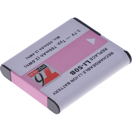 Batéria T6 Power Li-50B, D-Li92, DB-100, VW-VBX090, NP-150, LB-050, LB-052, GB-50A, 700mAh, 2,6Wh