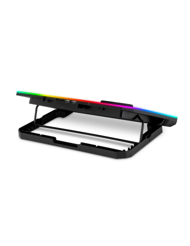 EVOLVEO CoolPro, chladiaca podložka pod notebook, 2x ventilátor, RGB podsvietenie, čierna
