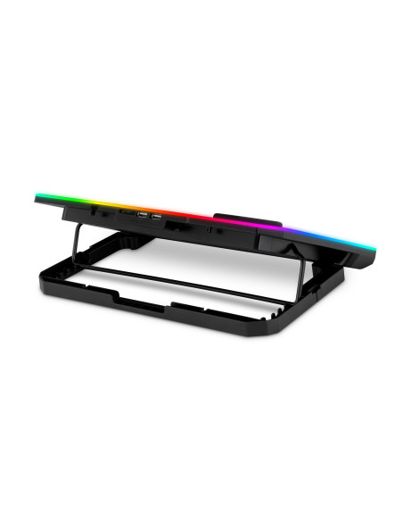 EVOLVEO CoolPro, chladiaca podložka pod notebook, 2x ventilátor, RGB podsvietenie, čierna