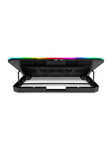 EVOLVEO CoolPro, chladiaca podložka pod notebook, 2x ventilátor, RGB podsvietenie, čierna