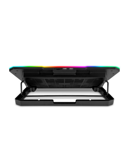EVOLVEO CoolPro, chladiaca podložka pod notebook, 2x ventilátor, RGB podsvietenie, čierna