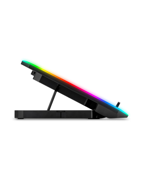 EVOLVEO CoolPro, chladiaca podložka pod notebook, 2x ventilátor, RGB podsvietenie, čierna