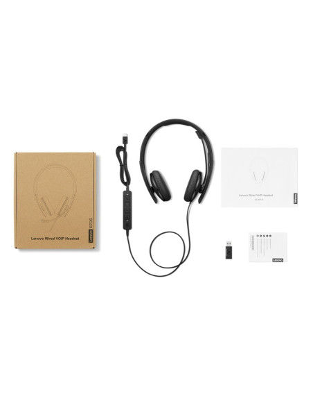 Lenovo Wired VoIP/ANC/USB/Čierna