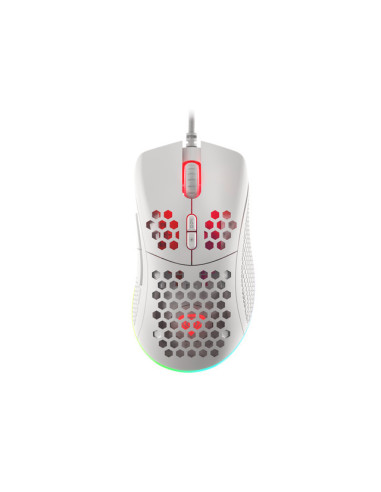 Genesis herná optická myš KRYPTON 555/Herná/Optická/8 000 DPI/Drôtová USB/Biela