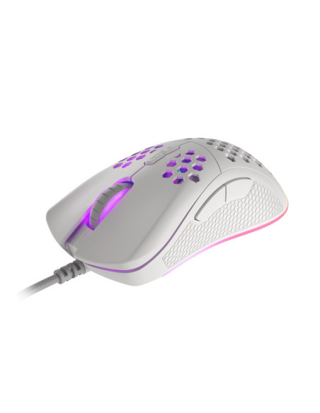 Genesis herná optická myš KRYPTON 555/Herná/Optická/8 000 DPI/Drôtová USB/Biela