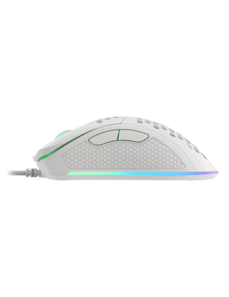 Genesis herná optická myš KRYPTON 555/Herná/Optická/8 000 DPI/Drôtová USB/Biela