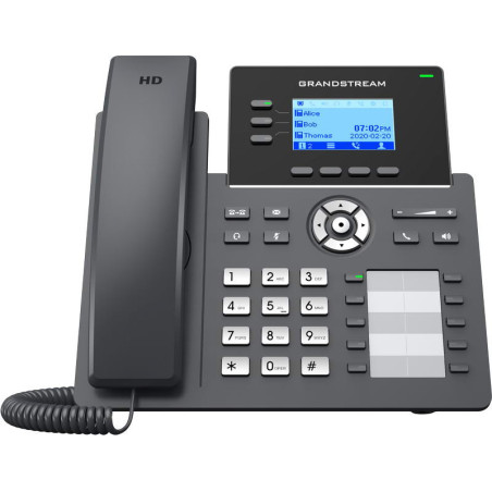 Grandstream GRP2604 SIP telefón, 2,48" LCD podsv. displej, 6 SIP účty, 10BLF hr., 2x1Gbit porty