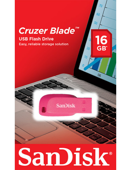SanDisk Cruzer Blade 16GB USB2.0 elektricky ružová