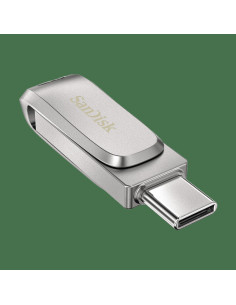 SanDisk Ultra Dual Drive Luxe/128GB/USB 3.1/USB-A + USB-C/Strieborná