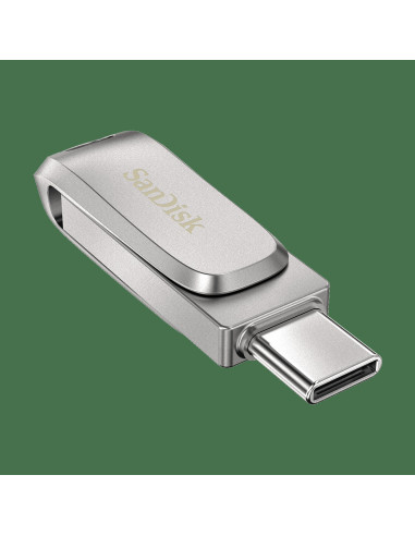 SanDisk Ultra Dual Drive Luxe/128GB/USB 3.1/USB-A + USB-C/Strieborná