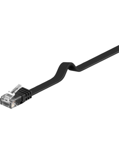 PremiumCord Plochý patch kábel UTP RJ45-RJ45 CAT6 1m čierna