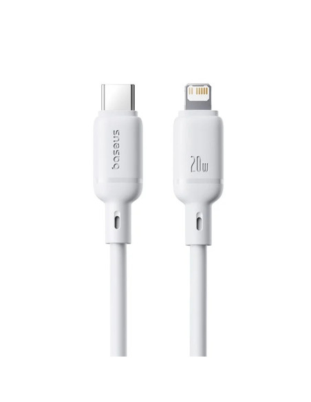 Baseus Rýchlonabíjací kábel Silky USB-C/Lightning 1m 20W biely